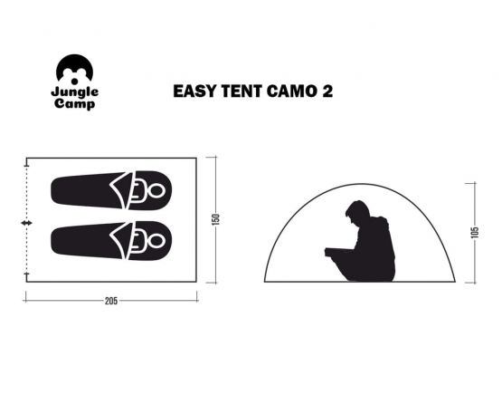 Летняя палатка JUNGLE CAMP Easy Tent Camo 2